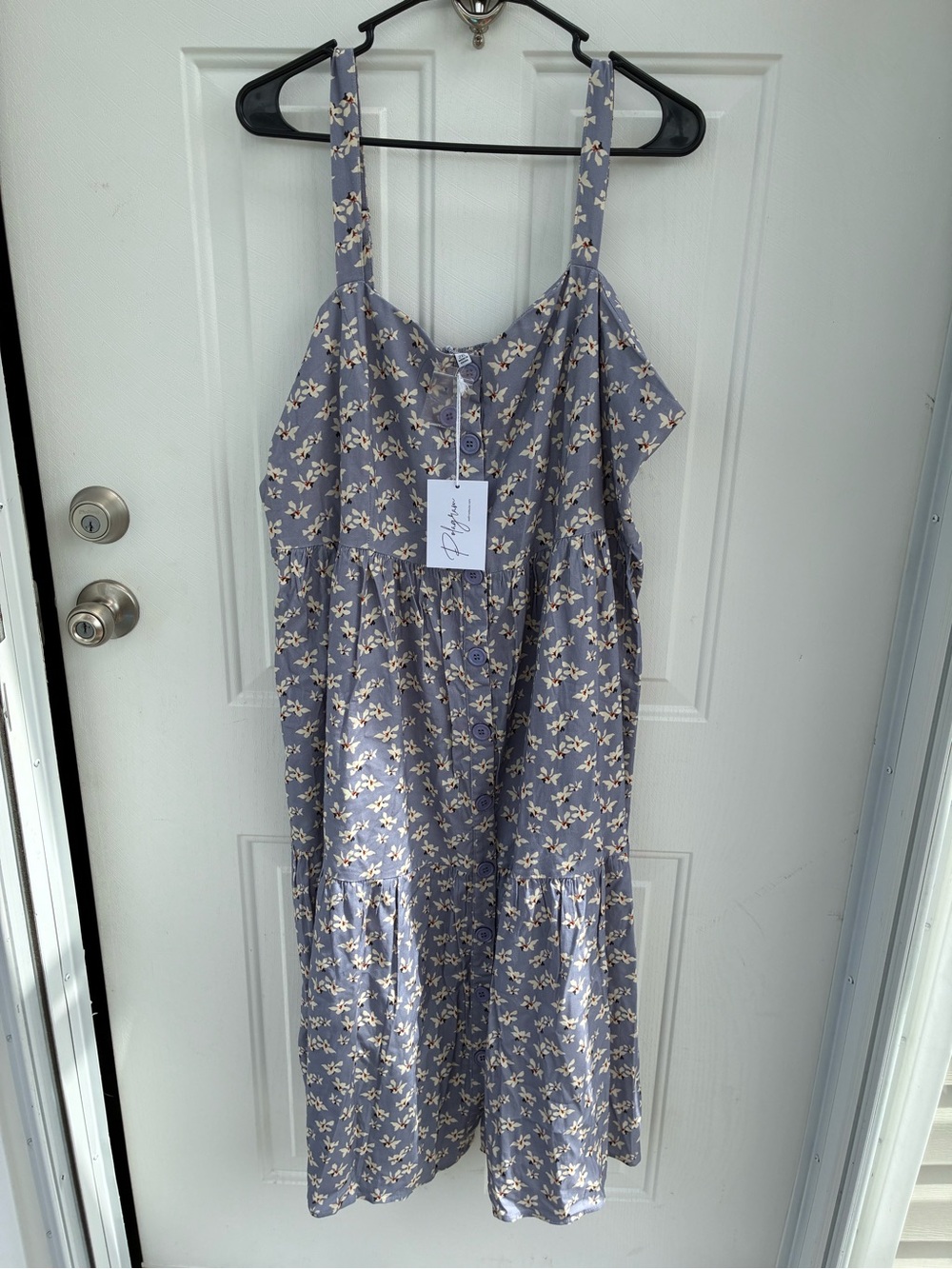 Polagram Blue Floral Button-Front Sundress